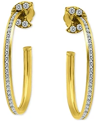 Giani Bernini Cubic Zirconia Crescent Moon Small Hoop Earrings, 1", Exclusively at Macy's