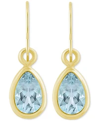 Amethyst Pear Bezel Drop Earrings (3/4 ct. t.w) 10k Gold (Also Additional Gemstones)
