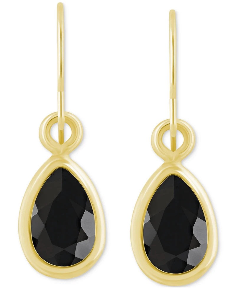 Amethyst Pear Bezel Drop Earrings (3/4 ct. t.w) 10k Gold (Also Additional Gemstones)