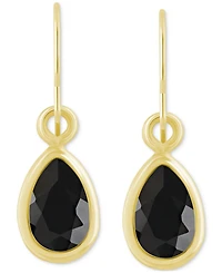 Amethyst Pear Bezel Drop Earrings (3/4 ct. t.w) 10k Gold (Also Additional Gemstones)