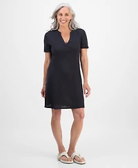 Style & Co Petite Spread-Collar Short-Sleeve Dress, Exclusively at Macy's