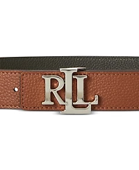 Lauren Ralph Logo Reversible Pebbled Leather Belt