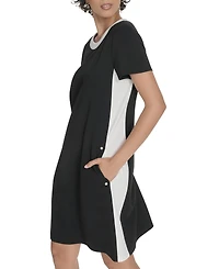 Tommy Hilfiger Women's Short-Sleeve Scuba Crepe Shift Dress