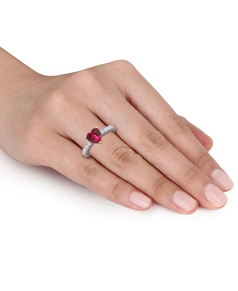 Ruby (3/4 ct. t.w.) & White Sapphire (1 Band Sterling Silver