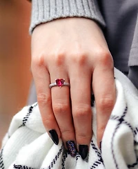 Ruby (3/4 ct. t.w.) & White Sapphire (1 Band Sterling Silver