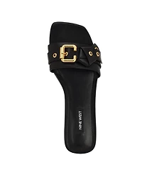 Nine West Women's Missj Buckle Slip-On Flat Sandals