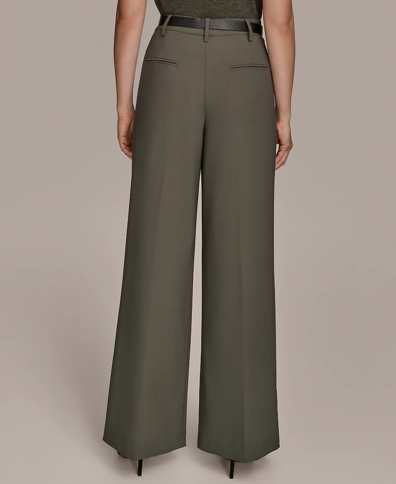 Donna Karan New York Women's City Bi-Stretch Pleated Wide-Leg Pants