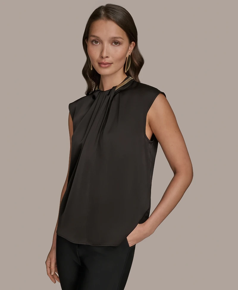 Donna Karan New York Women's Cap-Sleeve Twist-Neck Top