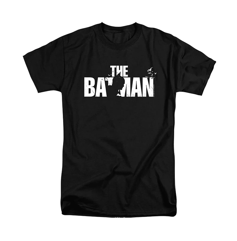 The Batman Mens Silhouette Title Short Sleeve Adult Tall Tee / T-Shirt