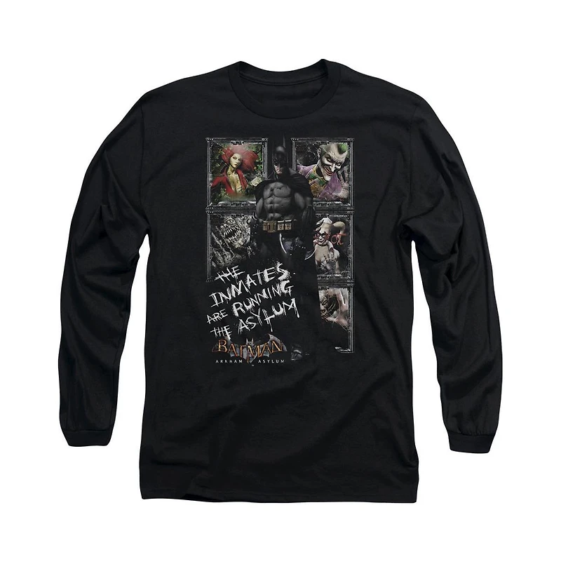 Batman Men's Arkham Asylum Running The Long Sleeve Adult Tee / T-Shirt