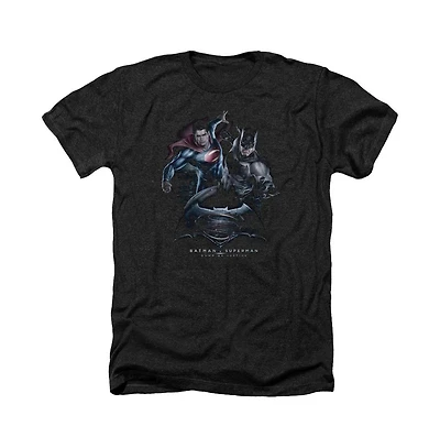Batman V Superman Men's Team Up Adult Heather Tee / T-Shirt