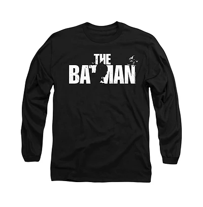 Batman Men's The Silhouette Title Long Sleeve Adult Tee / T-Shirt