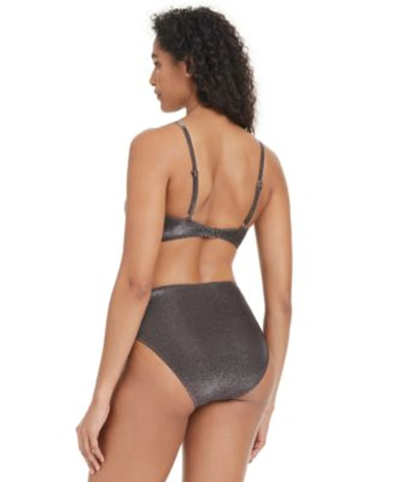 Bar Iii Womens Shimmer Core Underwire Bikini Top Bottoms Exclusively At Macys