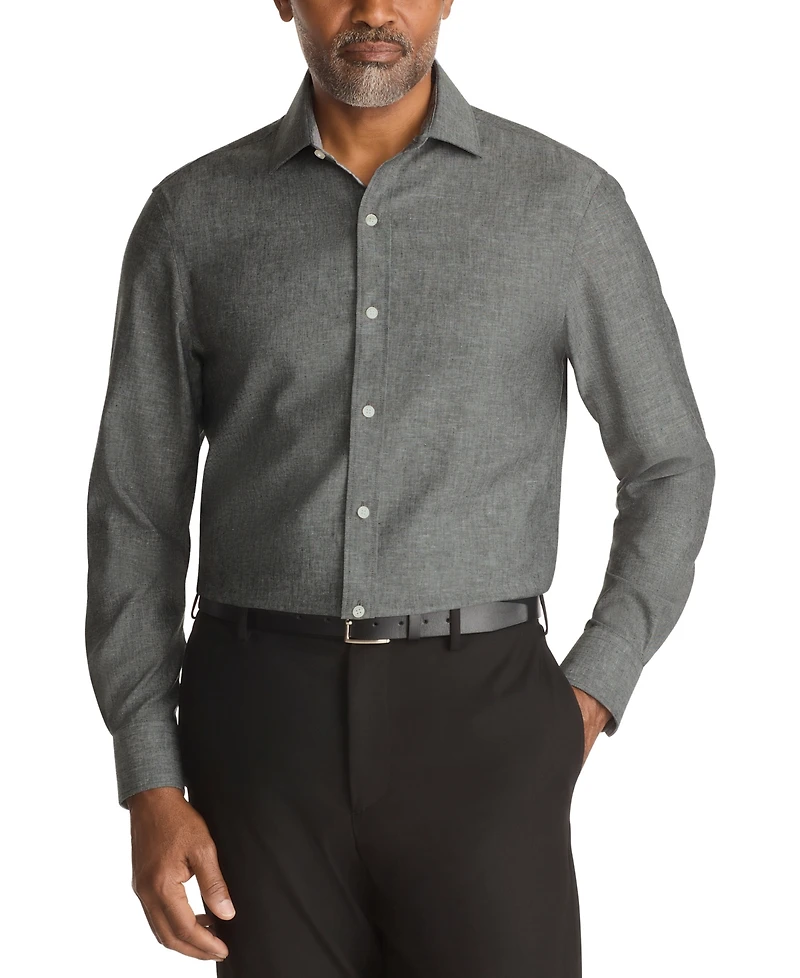 Tommy Hilfiger Mens Regular Fit Linen Dress Shirt