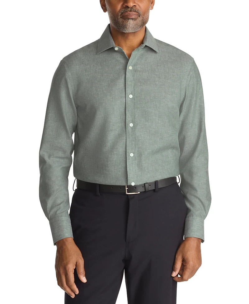 Tommy Hilfiger Mens Regular Fit Linen Dress Shirt