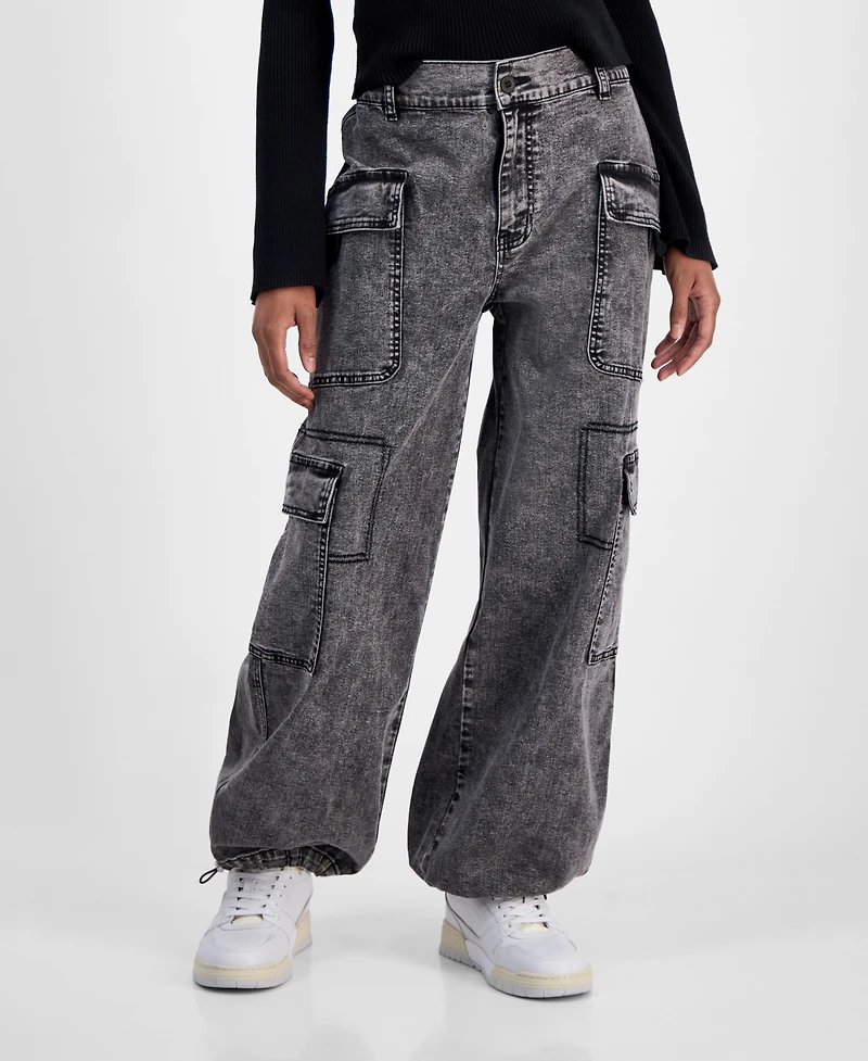 Madden Girl Juniors' Cargo Jogger Jeans