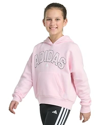 adidas Big Girls Long-Sleeve Graphics Fleece Pullover Hoodie