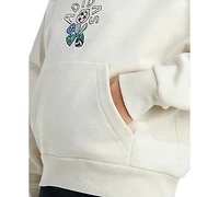 adidas Big Girls Long-Sleeve Heather Multi Graphic Fleece Pullover Hoodie