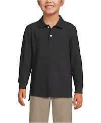 Lands' End School Uniform Kids Long Sleeve Mesh Polo Shirt