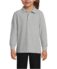 Lands' End School Uniform Kids Long Sleeve Mesh Polo Shirt