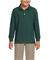 Lands' End School Uniform Kids Long Sleeve Mesh Polo Shirt