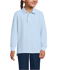 Lands' End School Uniform Kids Long Sleeve Mesh Polo Shirt