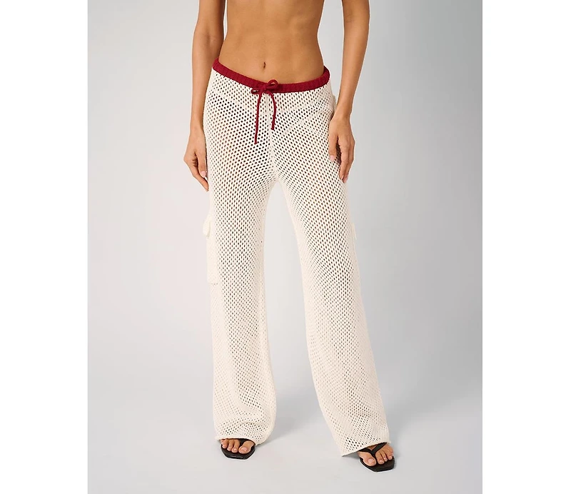 WeWoreWhat Women's Crochet Cargo Pants