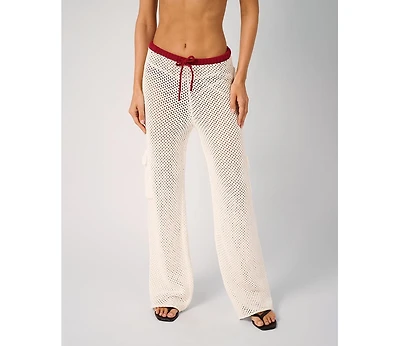 WeWoreWhat Women's Crochet Cargo Pants