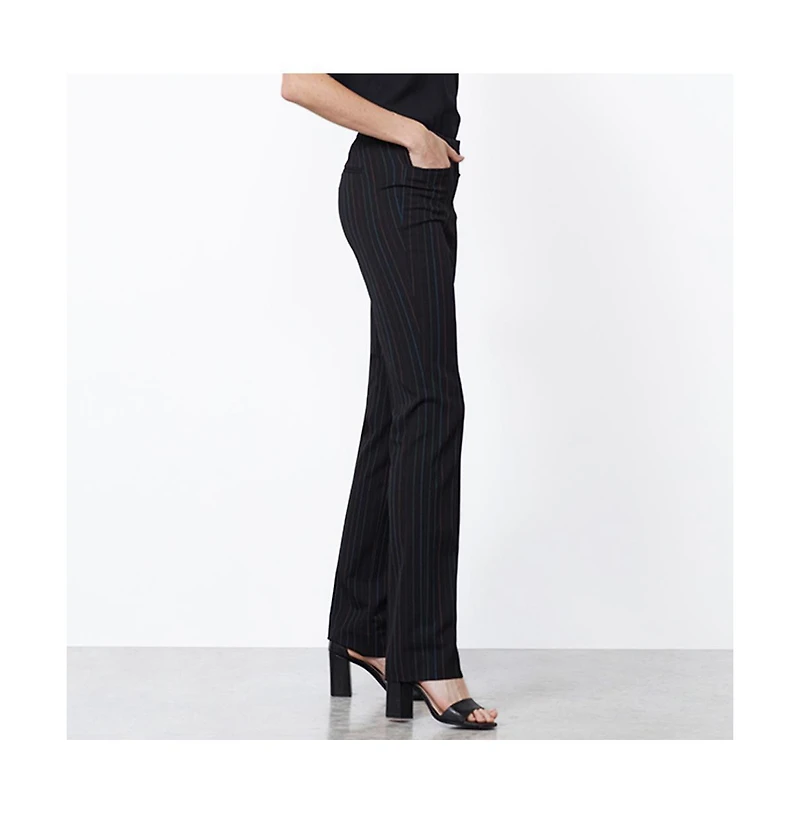 Etcetera Women's Colorful Black with Pinstripes Pants Conversation