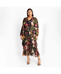 City Chic Plus Bridgette Print Maxi Dress