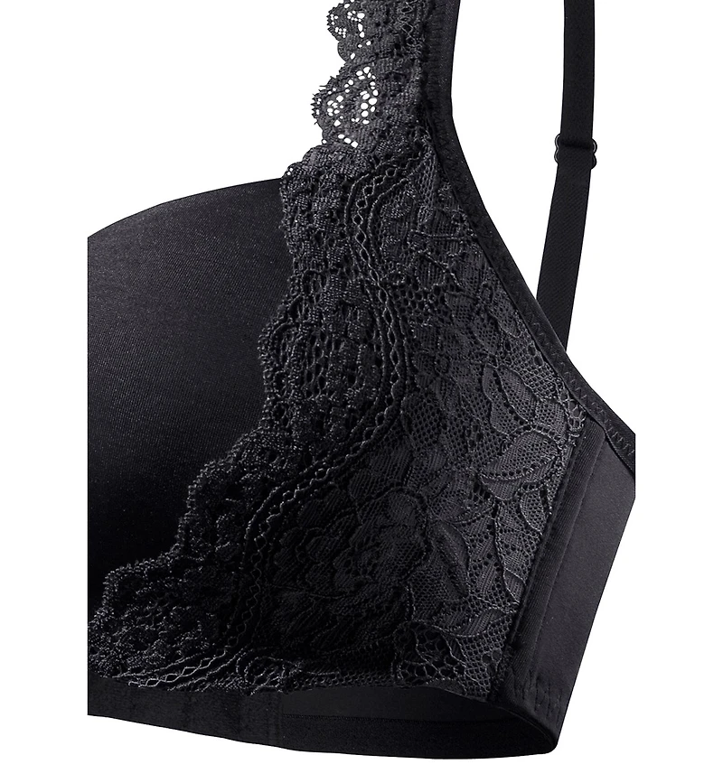 Lascana Women's Lace Detail Seamless T-Shirt Bra