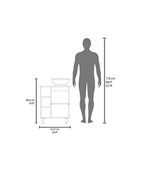Fm Furniture Pinal Bathroom Vanity, Single Door, 8 Storage Shelves (6 Open and 2 Closed)