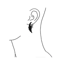 Bling Jewelry Boho Goth Biker Ear Cuff Cartilage Angel Wing Feather Black Bone Earring 1 Piece