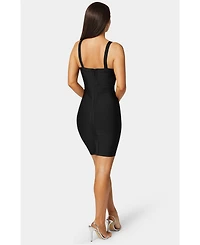 Bebe Women's V-Neck Strap Bandage Dress