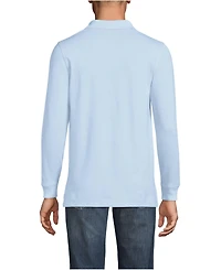 Lands' End Men's School Uniform Long Sleeve Mesh Polo Shirt