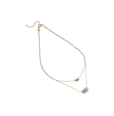 Sohi Bling Bean Multi-Layer Necklace