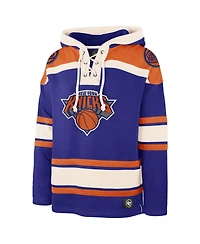 '47 Brand Men's Royal New York Knicks Superior Lacer Pullover Hoodie