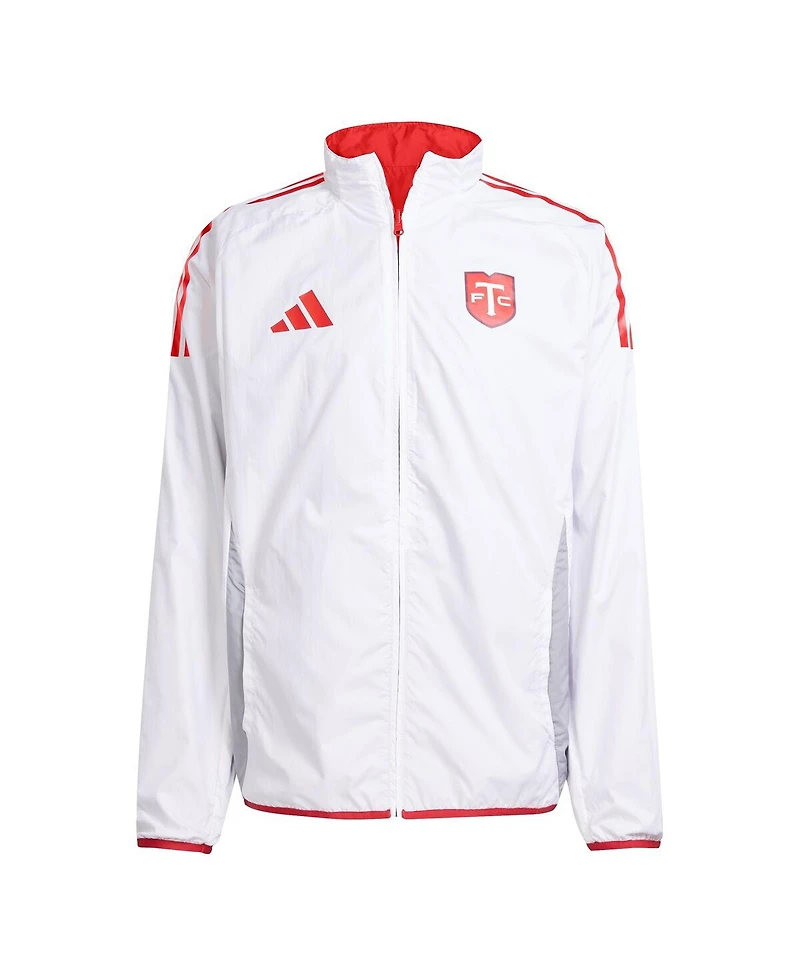 Adidas Men's Red/White Toronto Fc 2025 Anthem Reversible Full-Zip Jacket