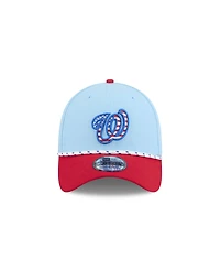 New Era Men's Light Blue/Red Washington Nationals 2025 Fourth of July 39THIRTY Flex Hat