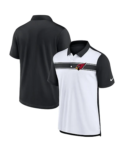 Nike Men's White/Black Arizona Cardinals Rewind Pique Polo Shirt