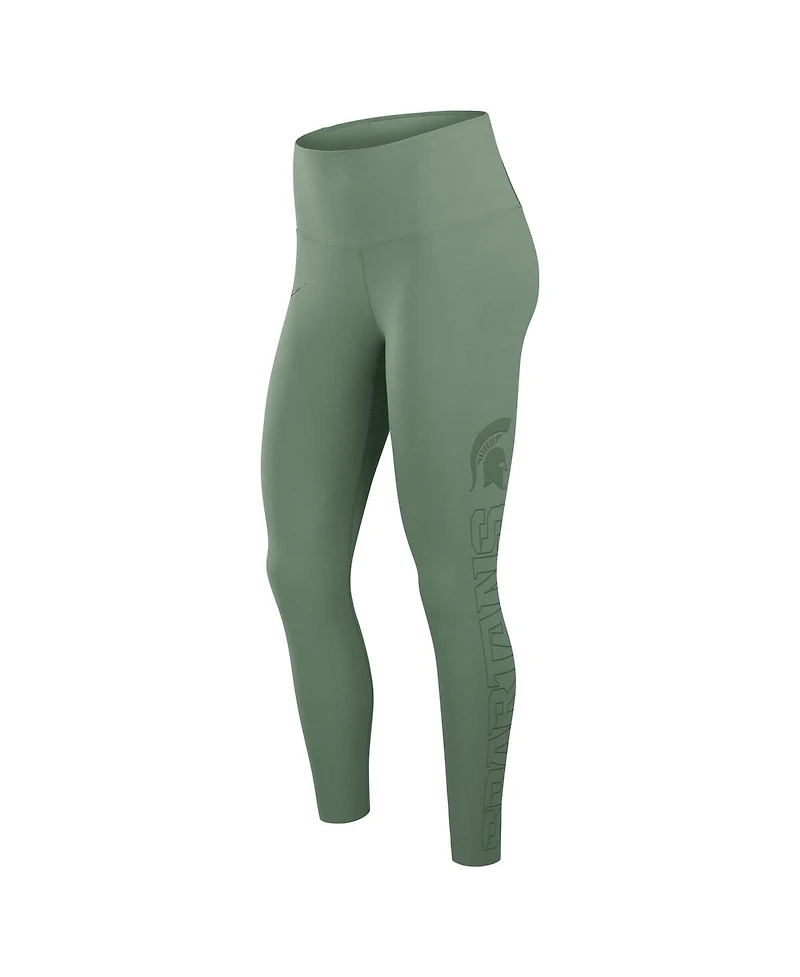 Nike Women's Sage Green Michigan State Spartans Zenvy Performance Leggings