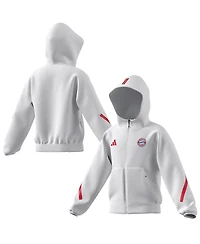 Adidas Big Boys and Girls White Bayern Munich 2025/26 Anthem Full-Zip Jacket