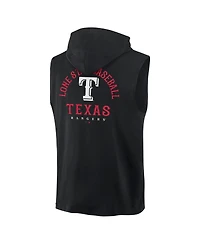 Fanatics Men's Black Texas Rangers Fire Speed Sleeveless Pullover Hoodie