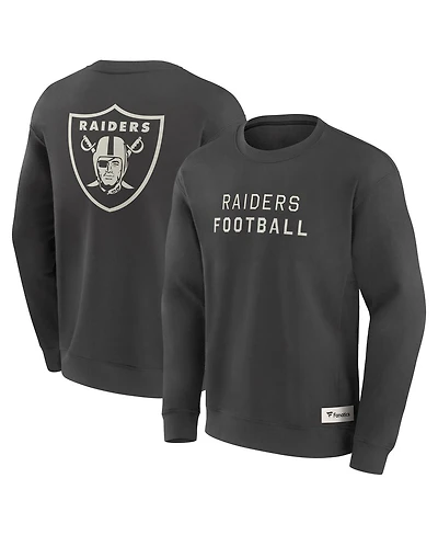 Fanatics Men's Charcoal Las Vegas Raiders Elements Future Ground Lettering Pullover Sweatshirt