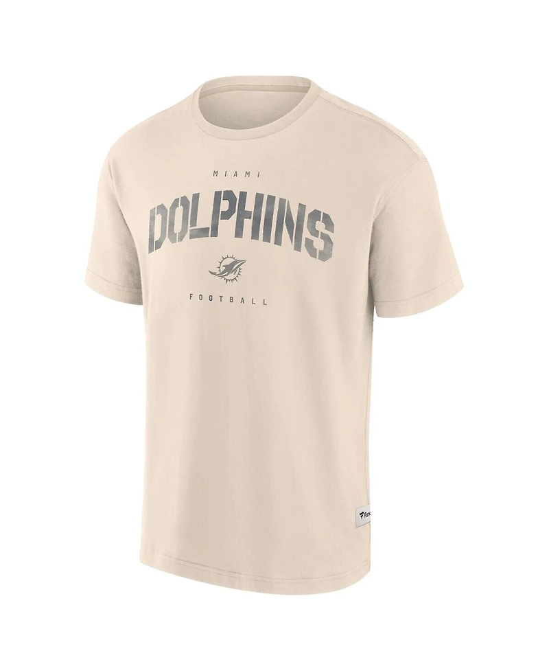 Fanatics Men's Cream Miami Dolphins Elements Weathered Tonal Future Ground T-Shirt