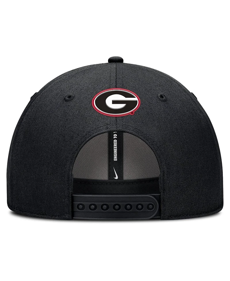 Nike Men's Black Georgia Bulldogs Rise Practice Adjustable Hat