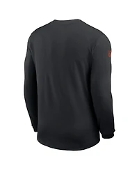Nike Men's Black Cincinnati Bengals Sideline Coach Uv Performance Long Sleeve T-Shirt