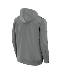 Fanatics Men's Gray Edmonton Oilers 2025 Stanley Cup Playoffs Authentic Pro Rink Fly Fleece Pullover Hoodie