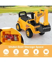 Kids Ride on Excavator with Adjustable Shovel-Yellow