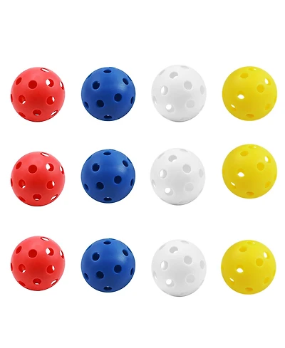 Gse Games & Sports Expert 12-Pack Plastic Practice Golf Balls of Airflow Hollow, Training Golf Balls for Swing Practice (Several Colors Available)